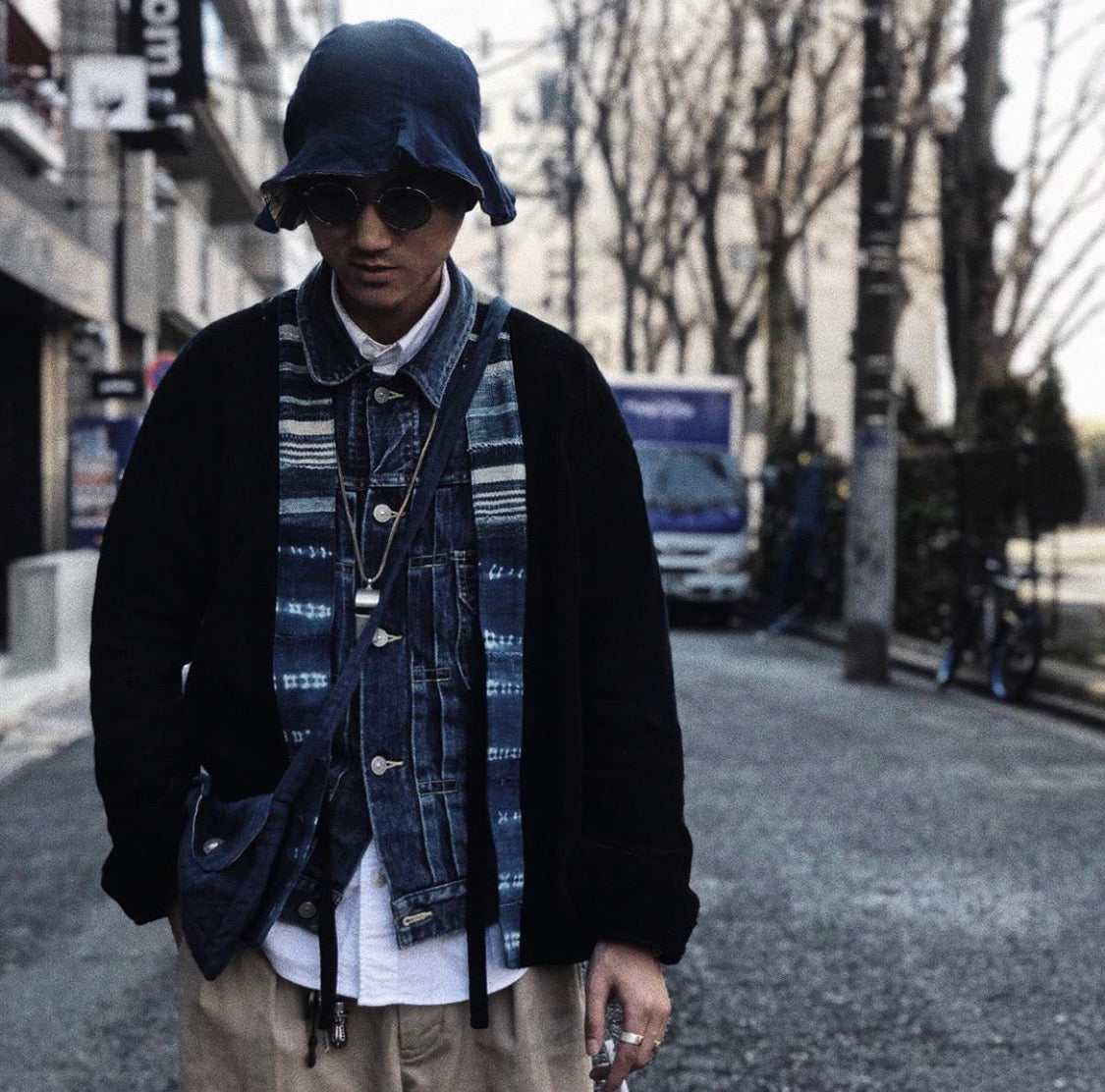 ブルー染め TULIPA HAT KOFU SPOT バケットハット INDIGO PATTERN visvim