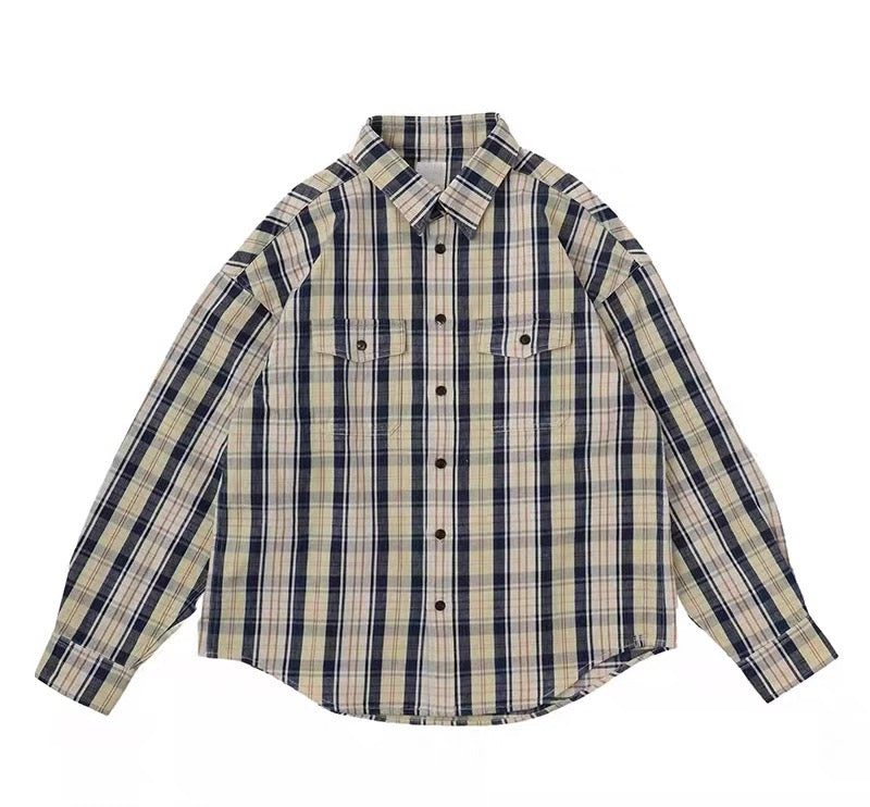 VISVIM FIL 22SS PIONEER CRASH Destruction check shirt Nakamura washed patch shirt