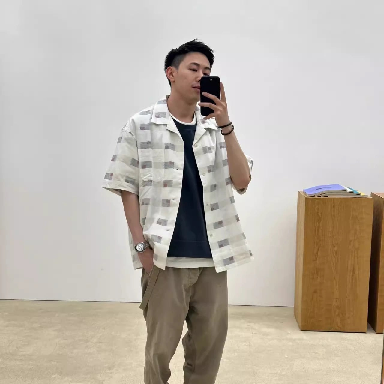 VISVIM 23SS CABAN SHIRT KASURI (N.D.) cotton and linen short-sleeved shirt