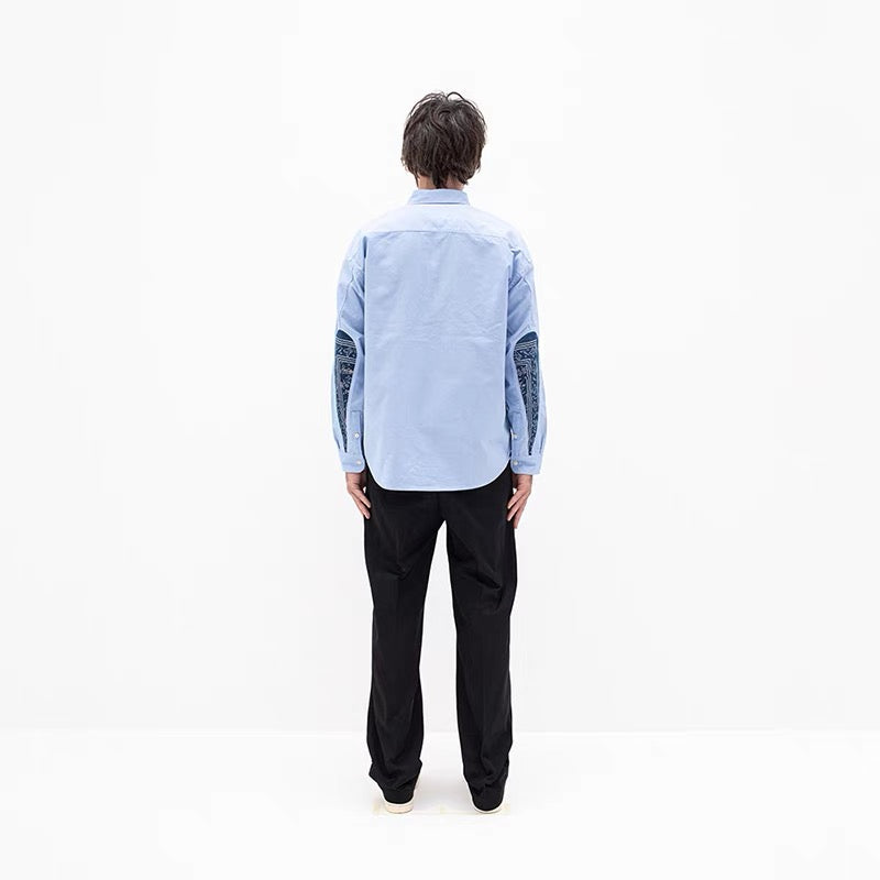 VISVIM ALBACORE GARUDA SHIRT cashew folwer water drop stitching shirt