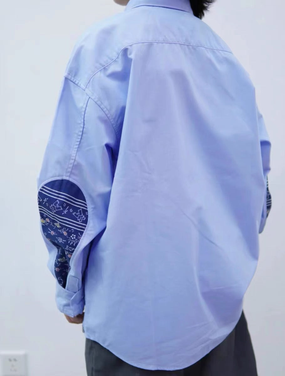 VISVIM ALBACORE GARUDA SHIRT cashew folwer water drop stitching shirt