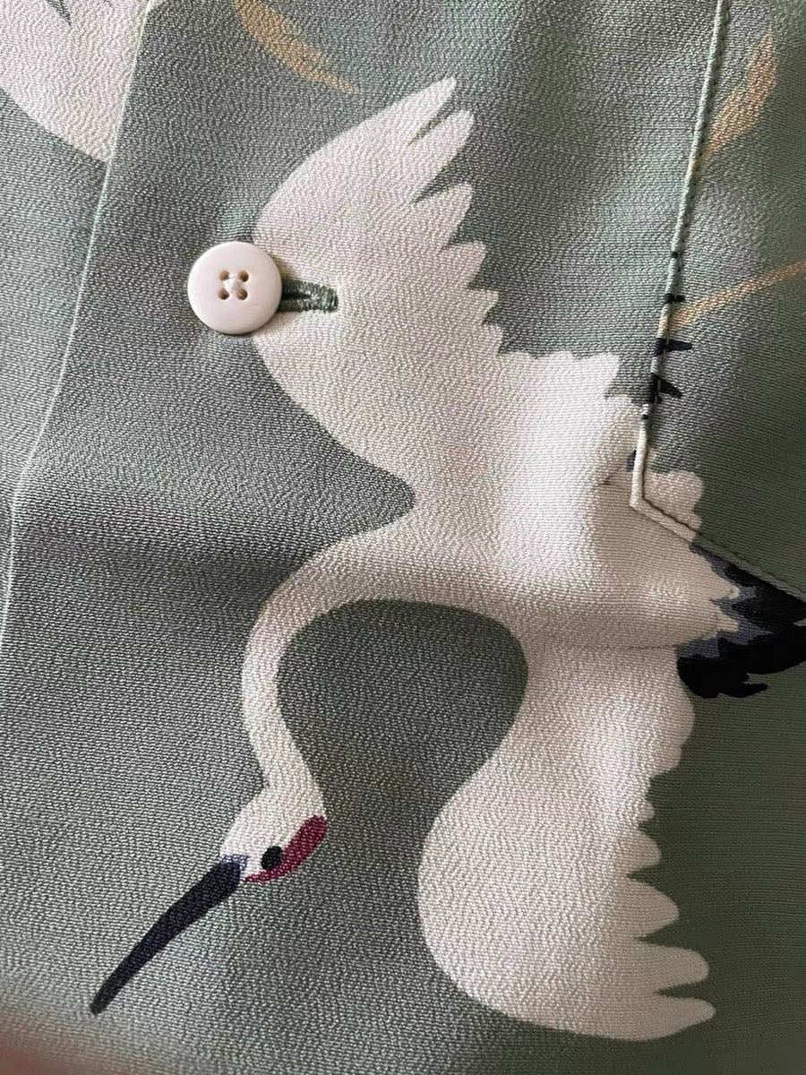 VISVIM KOFU CROSBY S/S HIKAKU|Red-crowned crane short-sleeved shirt men's