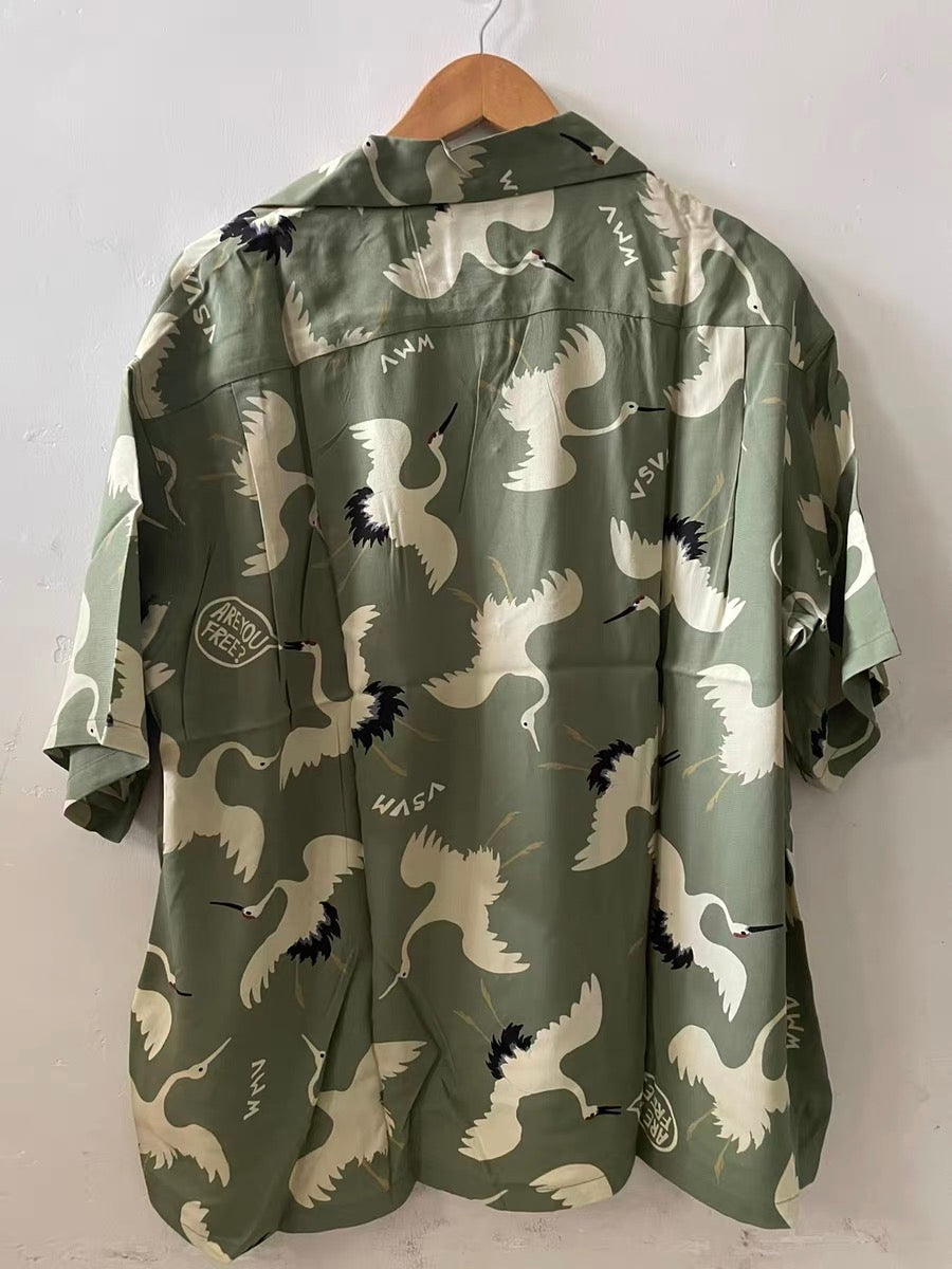 VISVIM KOFU CROSBY S/S HIKAKU|Red-crowned crane short-sleeved shirt men's