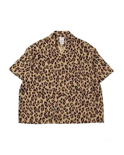 VISVIM Caban Nakamura casual Hawaiian leopard print short-sleeved cardigan shirt