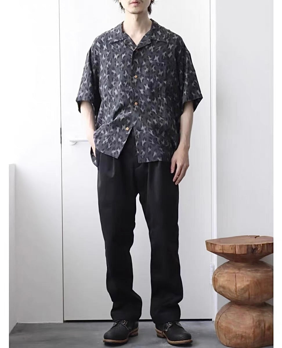VISVIM Caban Nakamura casual Hawaiian leopard print short-sleeved cardigan shirt