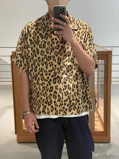 VISVIM Caban Nakamura casual Hawaiian leopard print short-sleeved cardigan shirt