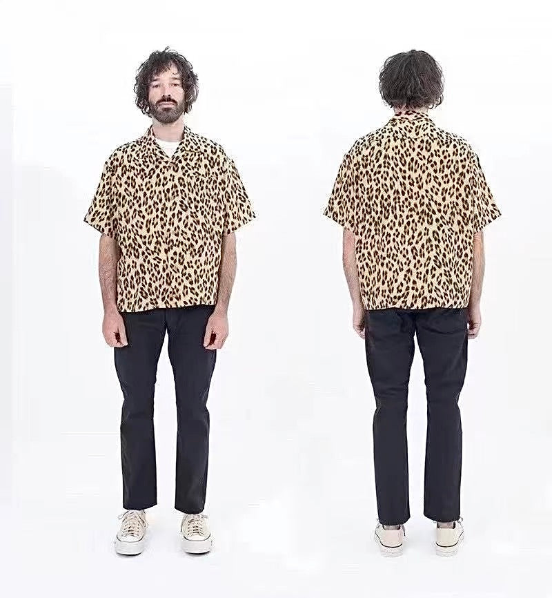 VISVIM Caban Nakamura casual Hawaiian leopard print short-sleeved cardigan shirt