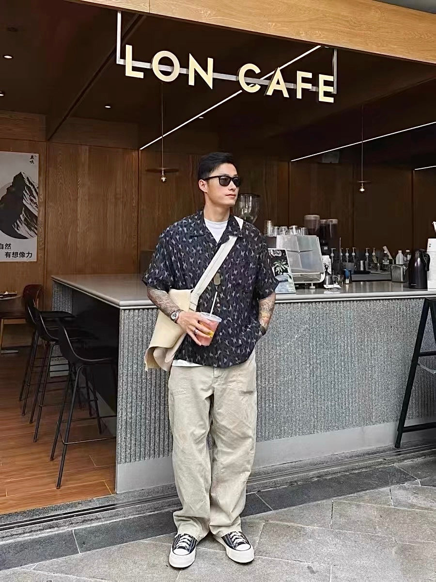 VISVIM Caban Nakamura casual Hawaiian leopard print short-sleeved cardigan shirt
