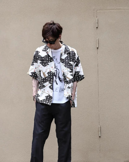 VISVIM CROSBY Japanese trend Nakamura hand-dyed Hawaiian flower blooming short-sleeved shirt