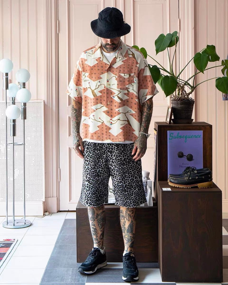 VISVIM CROSBY Japanese trend Nakamura hand-dyed Hawaiian flower blooming short-sleeved shirt