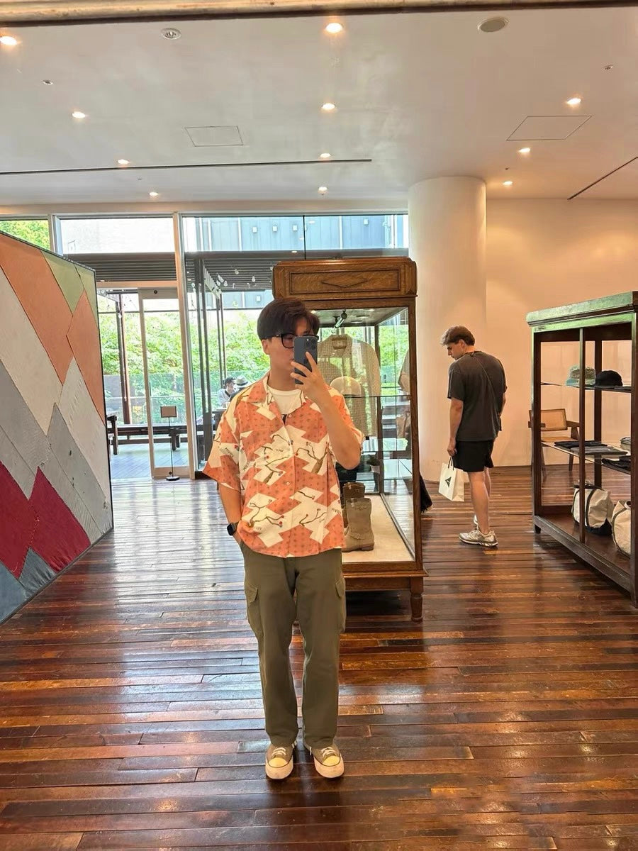VISVIM CROSBY Japanese trend Nakamura hand-dyed Hawaiian flower blooming short-sleeved shirt
