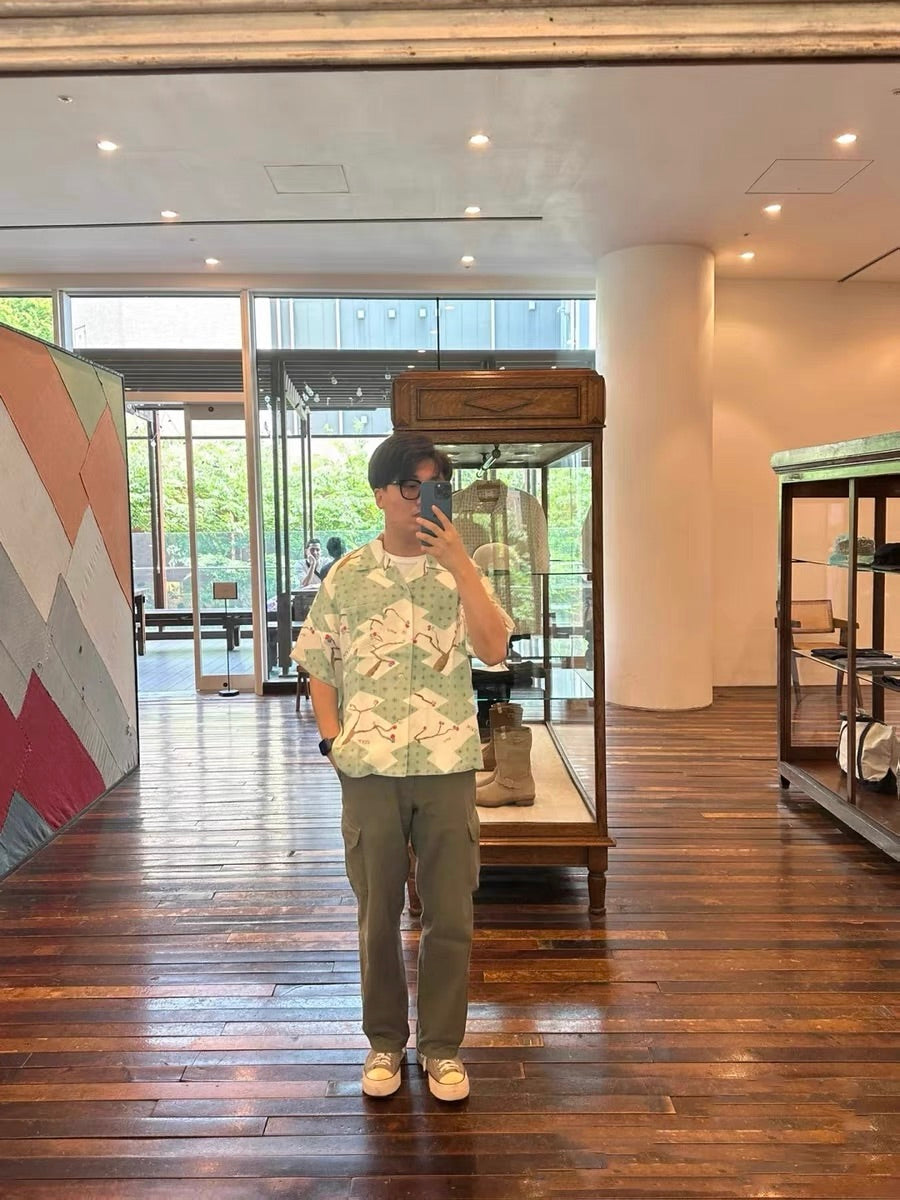 VISVIM CROSBY Japanese trend Nakamura hand-dyed Hawaiian flower blooming short-sleeved shirt