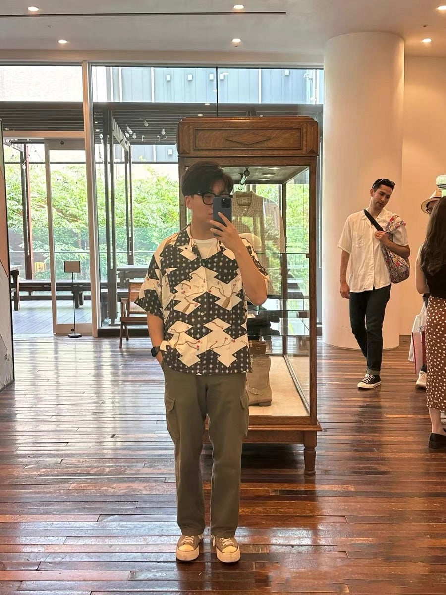 VISVIM CROSBY Japanese trend Nakamura hand-dyed Hawaiian flower blooming short-sleeved shirt