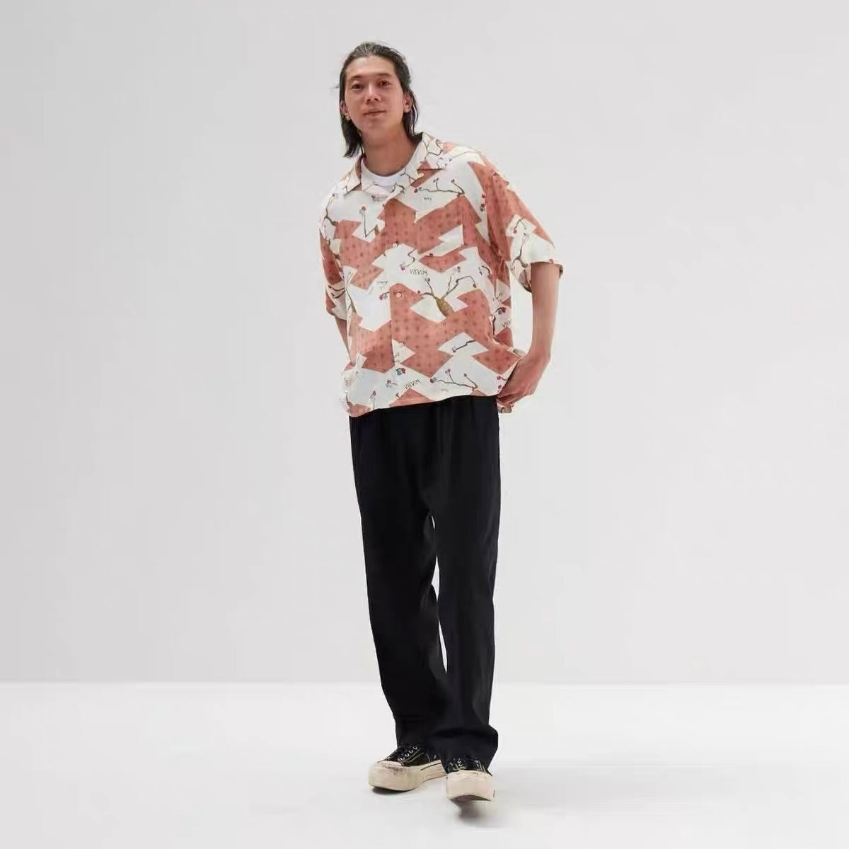 VISVIM CROSBY Japanese trend Nakamura hand-dyed Hawaiian flower blooming short-sleeved shirt