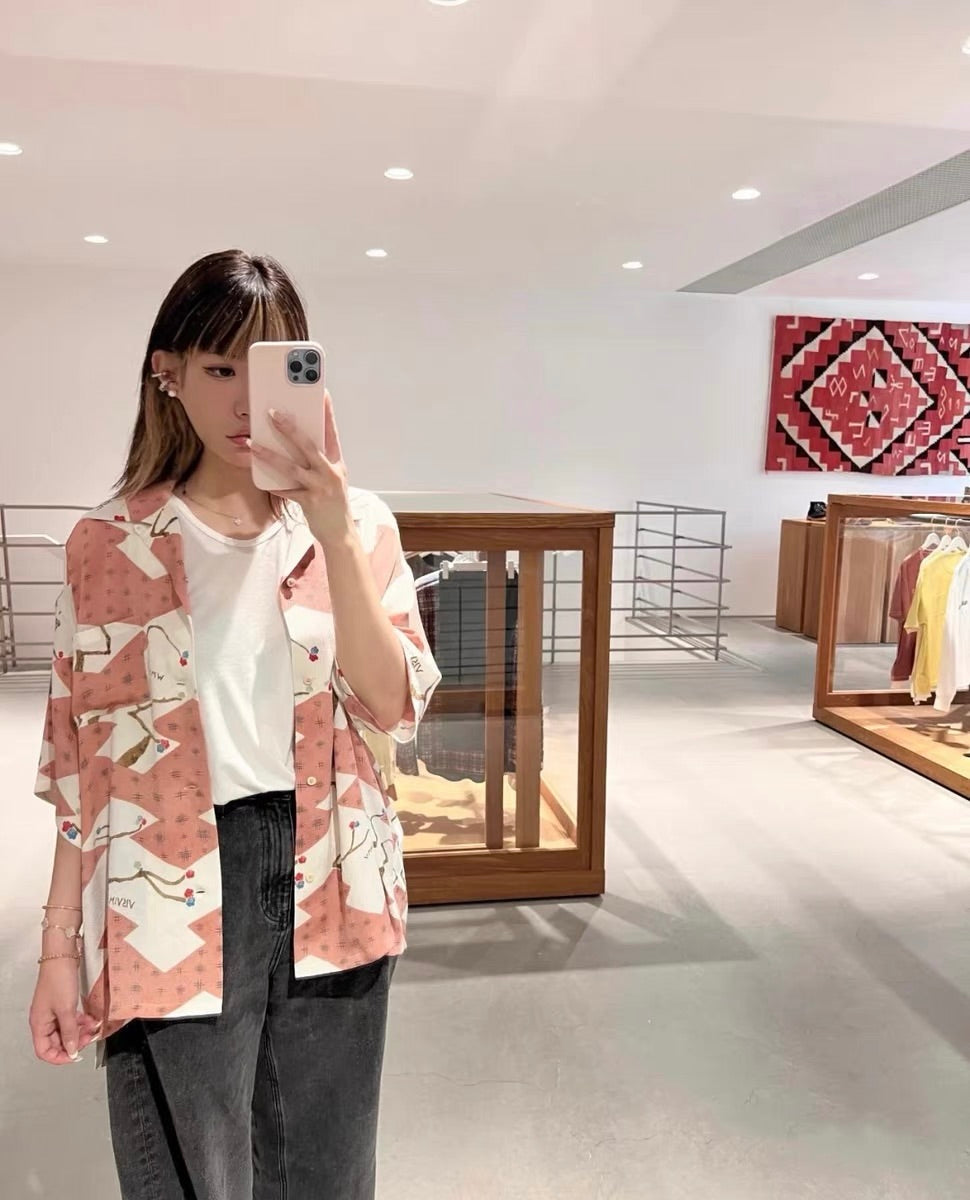 VISVIM CROSBY Japanese trend Nakamura hand-dyed Hawaiian flower blooming short-sleeved shirt