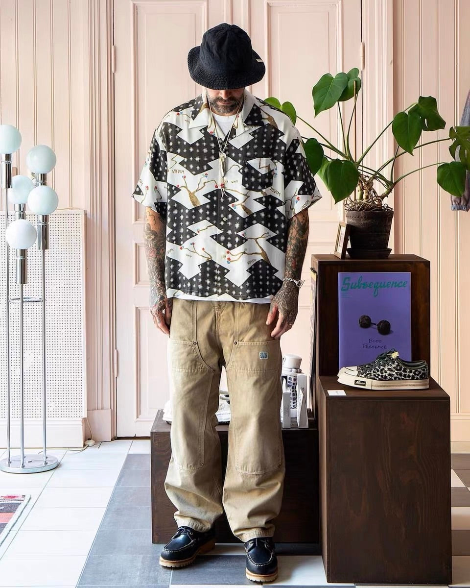 VISVIM CROSBY Japanese trend Nakamura hand-dyed Hawaiian flower blooming short-sleeved shirt