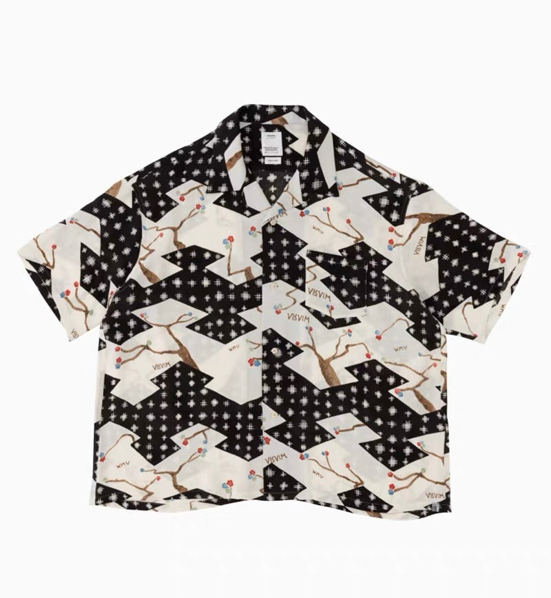 VISVIM CROSBY Japanese trend Nakamura hand-dyed Hawaiian flower blooming short-sleeved shirt