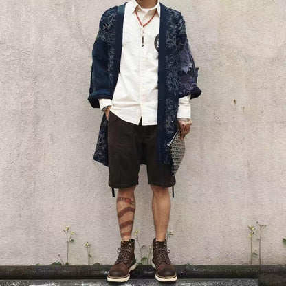 VISVIM FLUXUS03 Nakamura casual loose ink-splashed corduroy work shorts