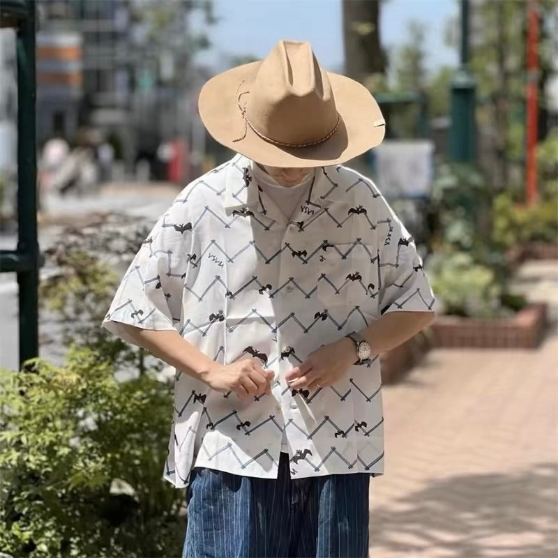 VISVIM COPA Nakamura Japanese couple casual Hawaiian bat short-sleeved cardigan shirt