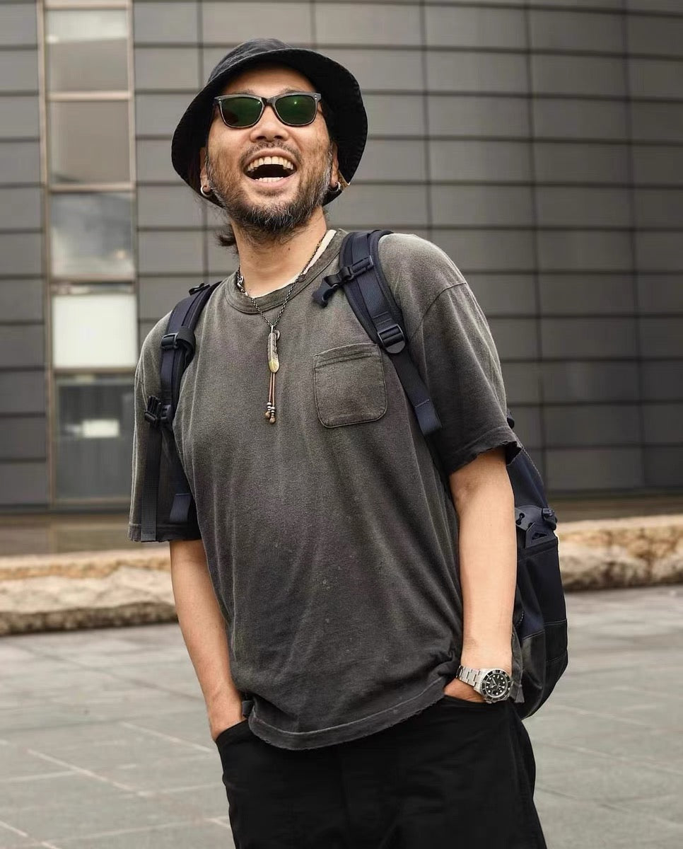 VISVIM FIL CRASH JUMBO TEE Japanese tide Nakamura destruction old pocket short sleeves