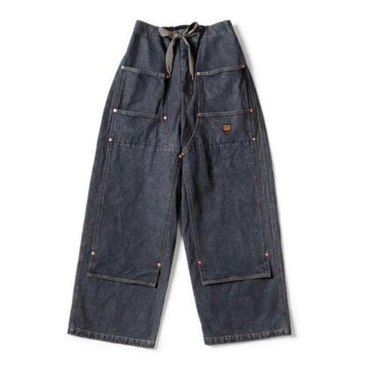 KAPITAL 24SS Canvas W Knee Easy Baggy Pants