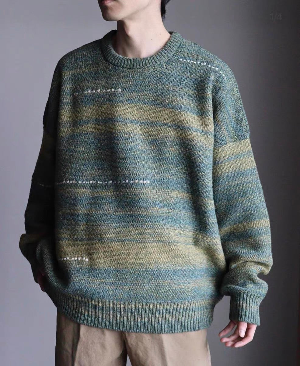 VISVIM KOFU AMPLUS KNIT GRADIENT long-sleeved knit sweater