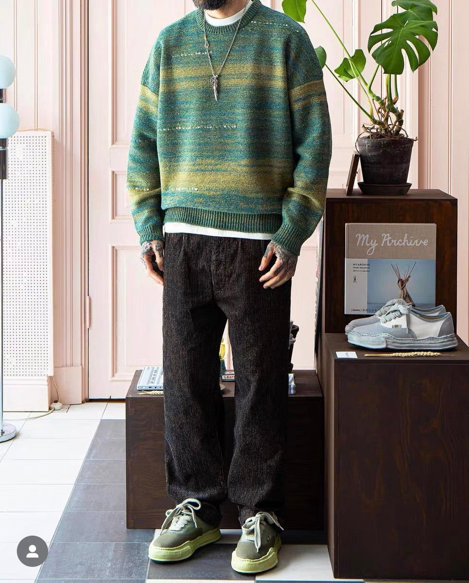 VISVIM KOFU AMPLUS KNIT GRADIENT long-sleeved knit sweater