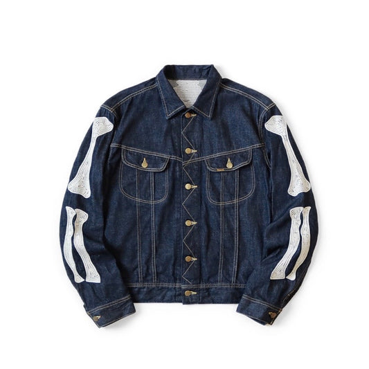 KAPITAL 24SS Kazuhiro Hirata denim lapel bone embroidery loose jacket