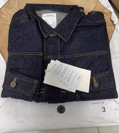 VISVIM KOFU 101XX JKT RAWMUD lockere Jeansjacke mit roten Ohren und Rohschlammfärbung 
