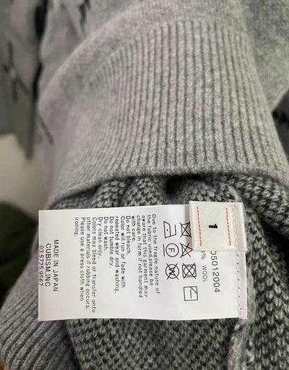VISVIM KOFU VINTAGE JACQUARD KNIT WOOL CROSS SWEATER