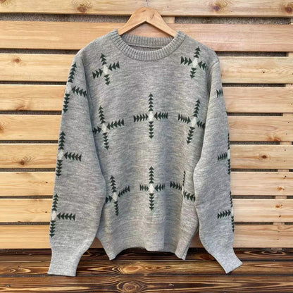 VISVIM KOFU VINTAGE JACQUARD KNIT WOOL CROSS SWEATER