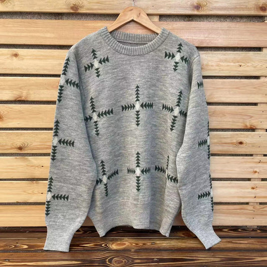 VISVIM KOFU VINTAGE JACQUARD KNIT WOOL CROSS SWEATER