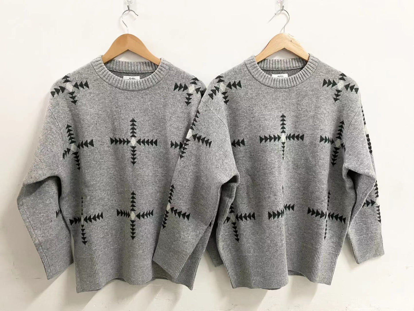 VISVIM KOFU VINTAGE JACQUARD KNIT WOOL CROSS SWEATER