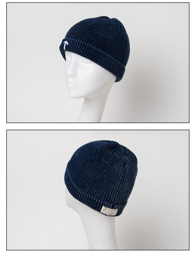 INDIGO ジェネレーション 2 ニット アロー ネイビー コールド キャップ ブルー ダイ ハンドウォッシュ