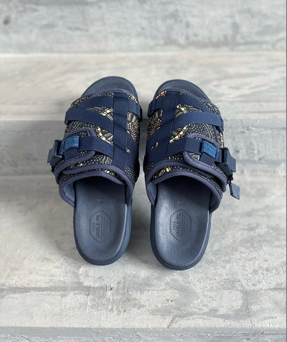 Visvim CHRISTO Brot Cashew Blume Rindsleder antike Stoff Hausschuhe 