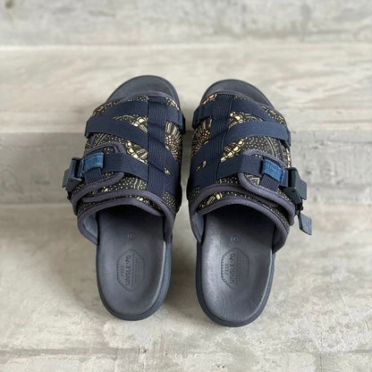 Visvim CHRISTO Brot Cashew Blume Rindsleder antike Stoff Hausschuhe 