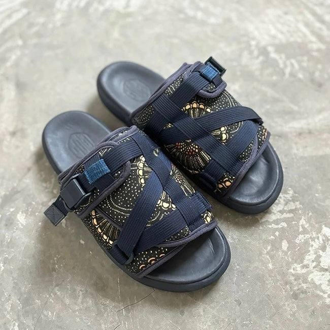 Visvim CHRISTO Brot Cashew Blume Rindsleder antike Stoff Hausschuhe 