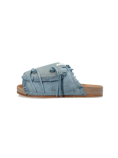 Visvim Dicke Sohle Pony Haar Patchwork Quaste Wildleder Paar Schuhe