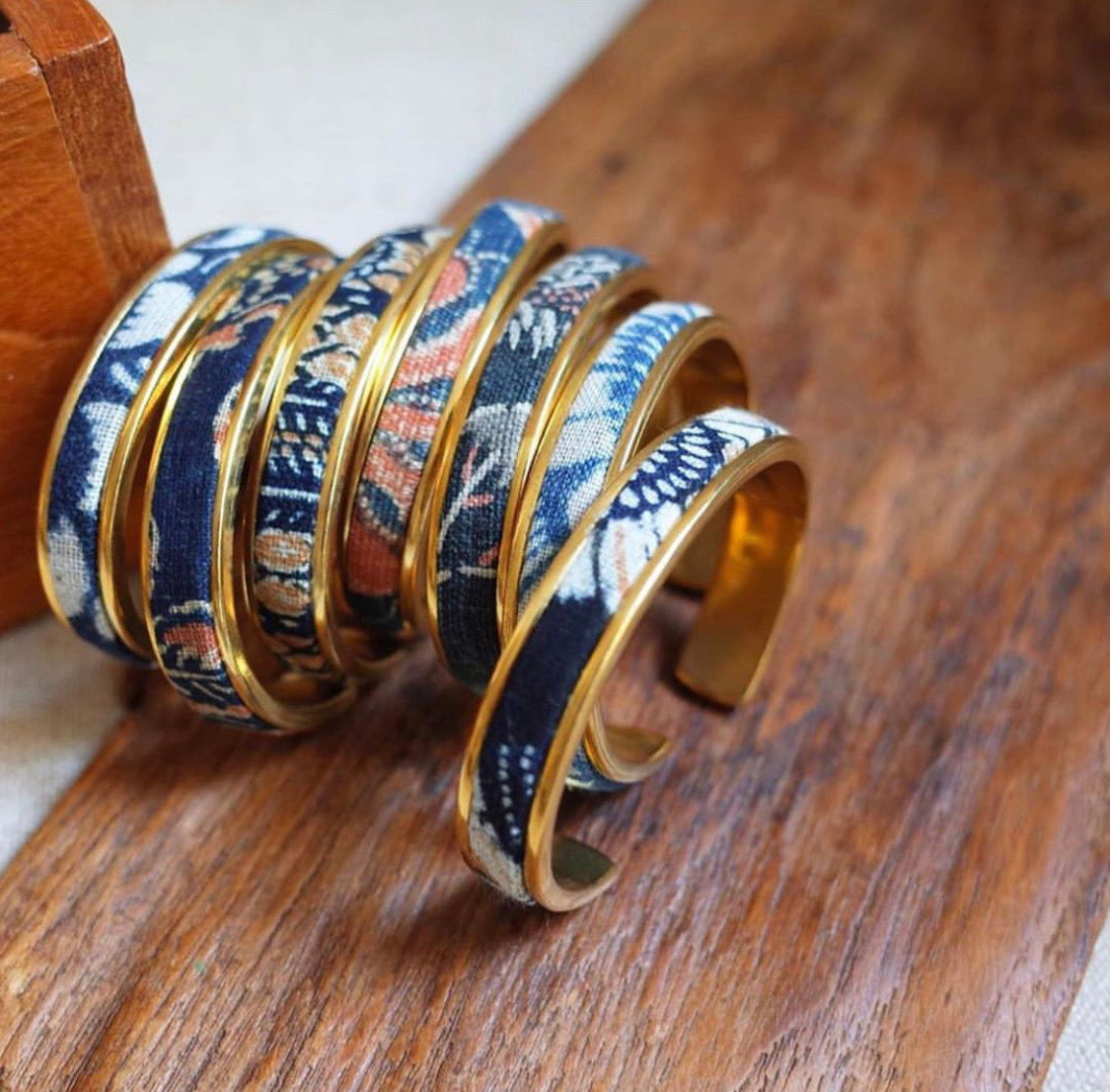 VISVIM KOFU goros indigo-dyed cloth brass vintage bracelet braided bracelet
