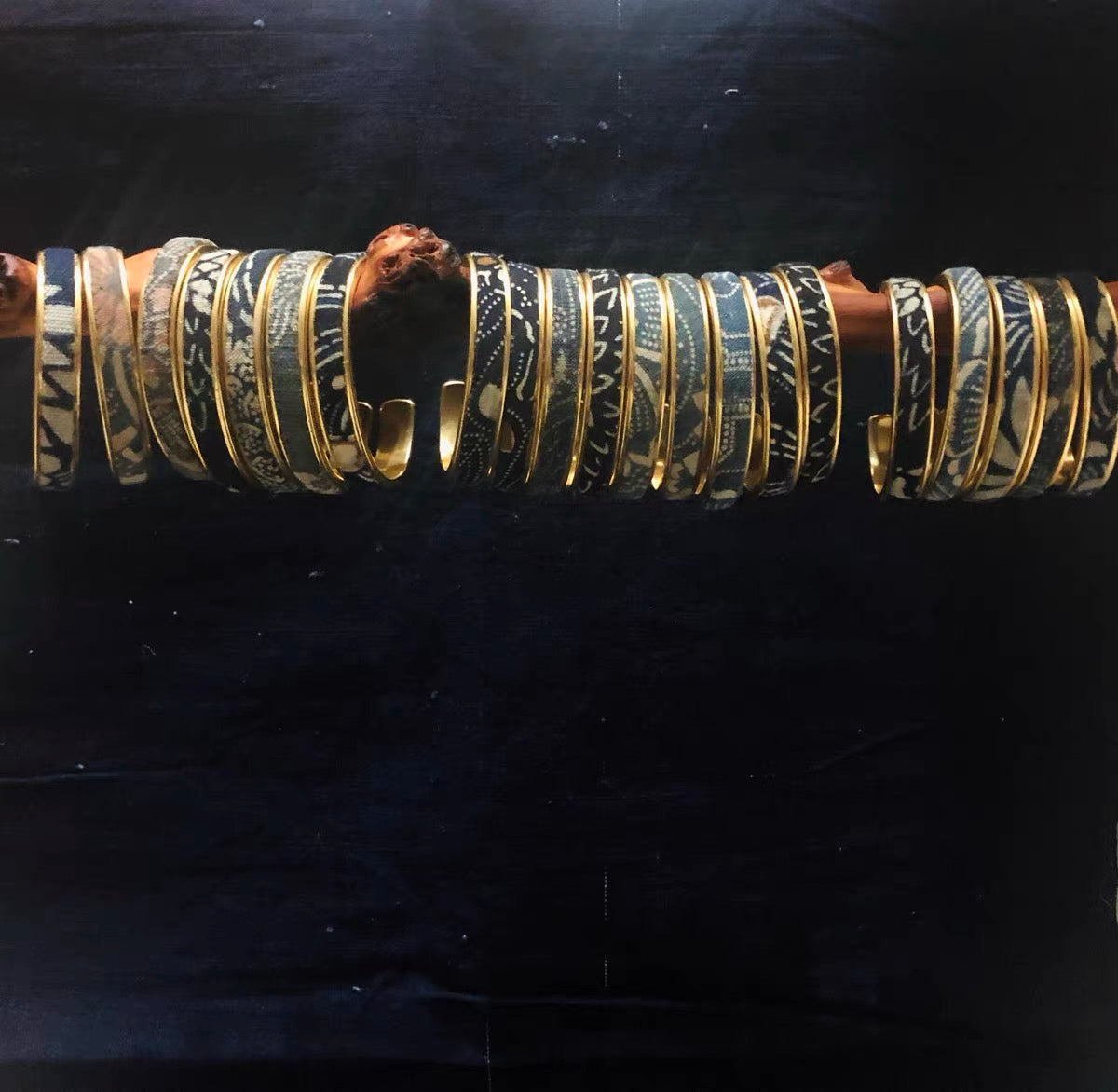 VISVIM KOFU goros indigo-dyed cloth brass vintage bracelet braided bracelet