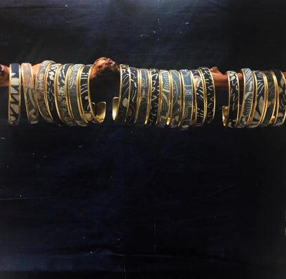 VISVIM KOFU goros indigo-dyed cloth brass vintage bracelet braided bracelet