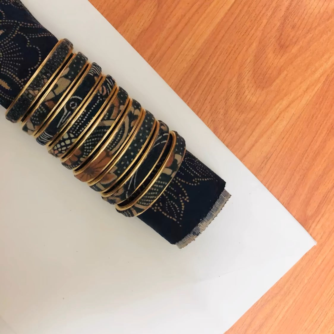VISVIM KOFU goros indigo-dyed cloth brass vintage bracelet braided bracelet