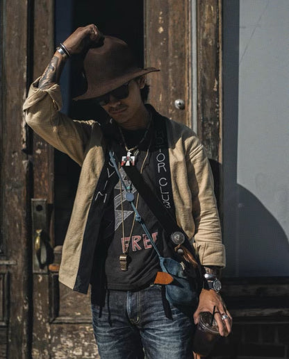 VISVIM KOFU 17SS LHAMO SHIRT MOTOR CLUB hand-painted cardigan robe