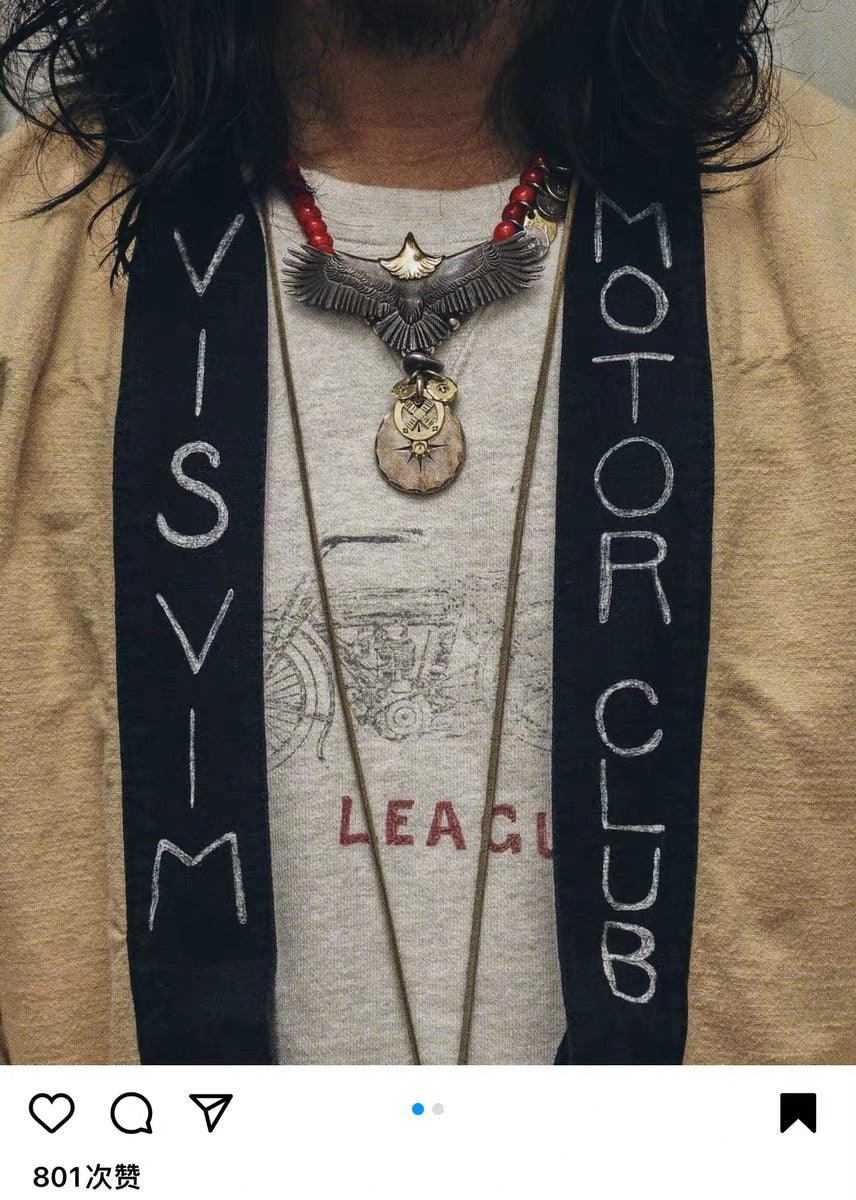 VISVIM KOFU 17SS LHAMO SHIRT MOTOR CLUB hand-painted cardigan robe