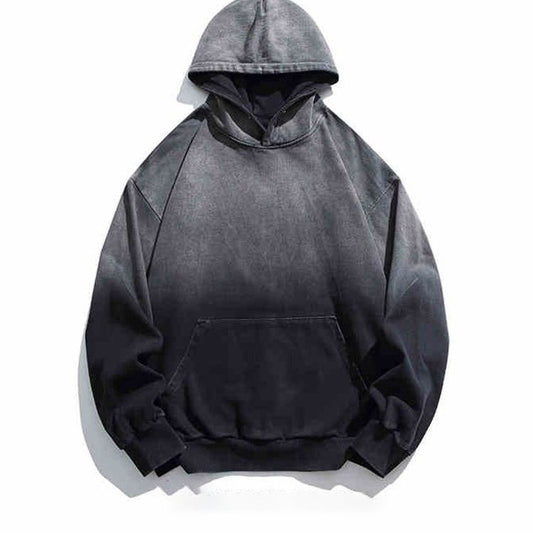 American retro gradient loose hooded sweatshirt