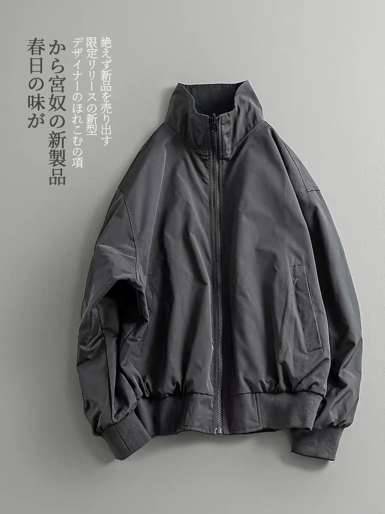 新着｜レトロカジュアルルーズ両面スタンドカラージャケット