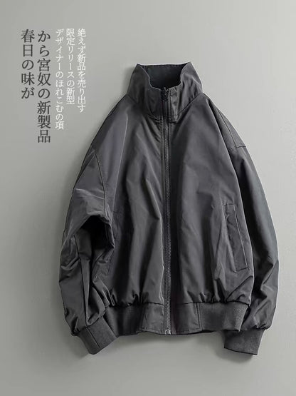 新着｜レトロカジュアルルーズ両面スタンドカラージャケット