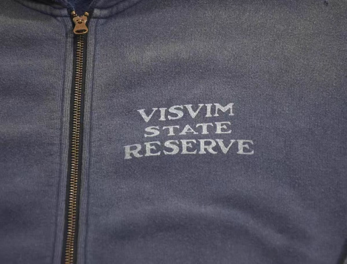 VISVIM FIL 24AW JUMBO HOODIE cotton washed distressed zipper sweatshirt