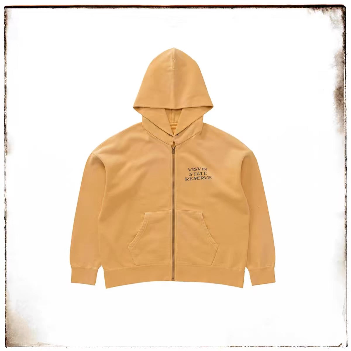 VISVIM FIL 24AW JUMBO HOODIE cotton washed distressed zipper sweatshirt