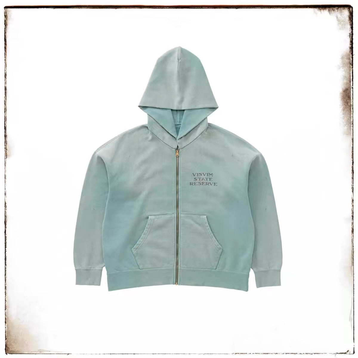 VISVIM FIL 24AW JUMBO HOODIE cotton washed distressed zipper sweatshirt